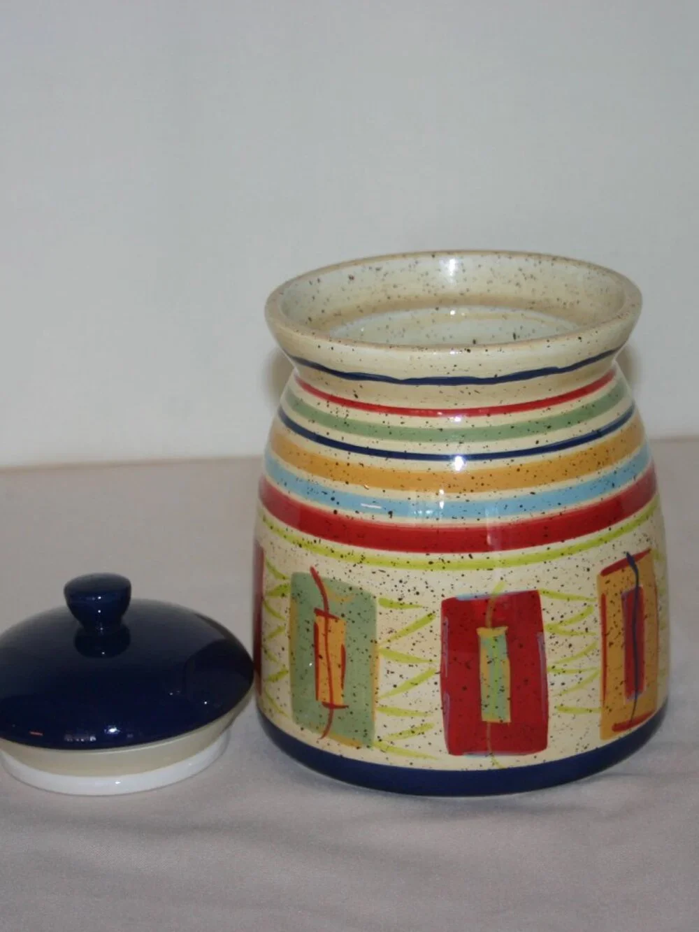 Pfaltzgraff Stoneware Pottery Hand Painted 'Sedona' Small Cookie Jar w/Lid B-328